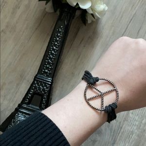 peace sign rope clasp bracelet